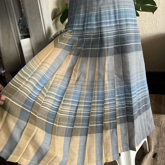 VTG Charlotte Ford Classique Reversible Pleated Midi Skirt Pure Wool 8 GORGEOUS - Picture 9 of 14